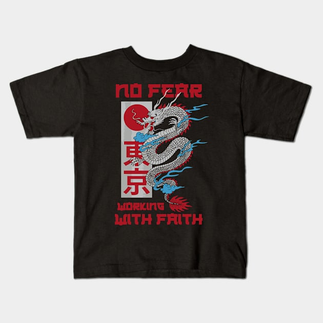 Bushido No Fear Working With Faith Kids T-Shirt by TeeGo